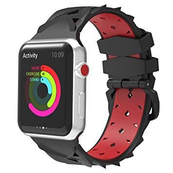 3 Red Rhombus Logo - MoKo Band for Apple Watch 38mm Series 3 Bands, Soft