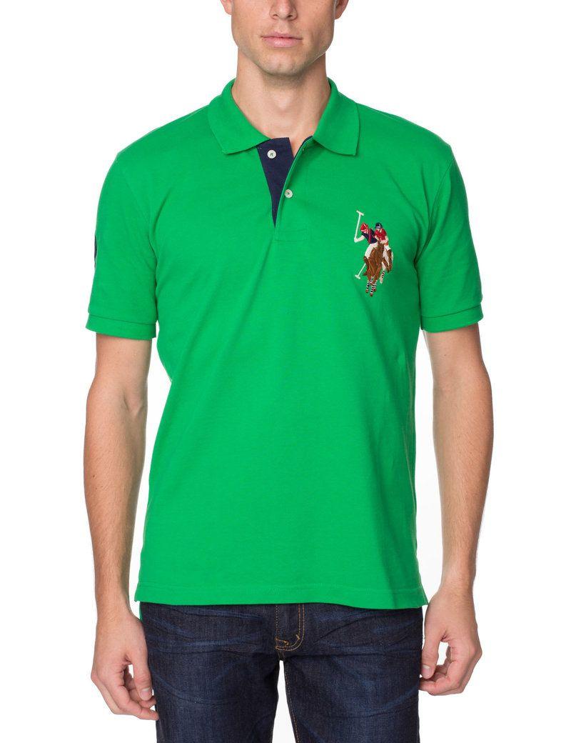 Green Polo Logo - Pique Mesh Multi Color Logo Polo Shirt.S. Polo Assn