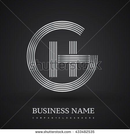 HG Circle Logo - Letter GH or HG linked logo design circle G shape. Elegant silver