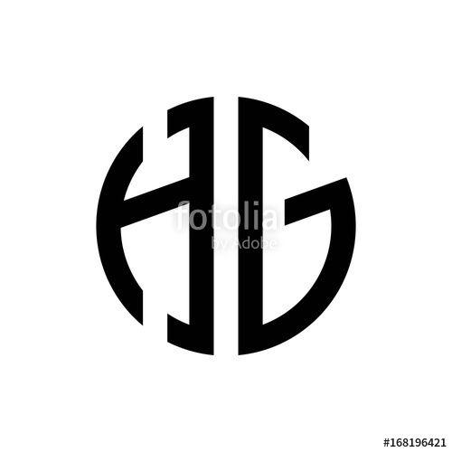 HG Circle Logo - initial letters logo hg black monogram circle round shape vector ...