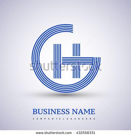 HG Circle Logo - Letter GH or HG linked logo design circle G shape. Elegant blue ...