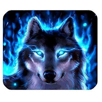 Cool Blue Wolf Logo - Generic Personalized Luminous Wolf Cool Blue Flame for Rectangle ...