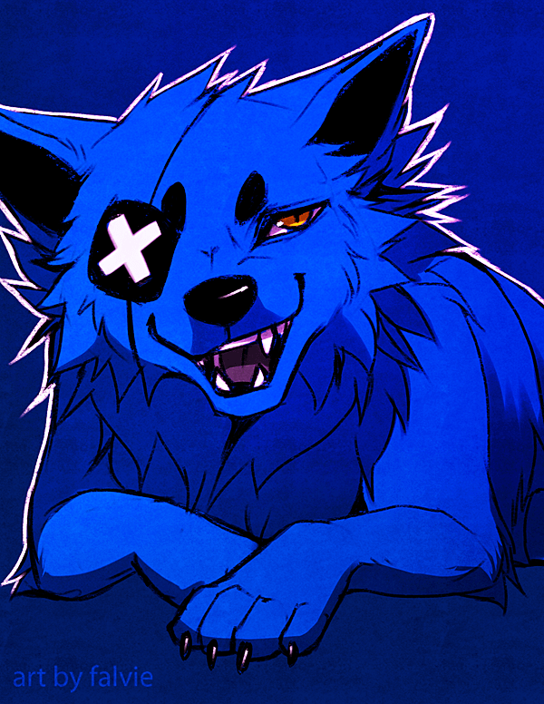 Cool Blue Wolf Logo - cool blue wolf with a eye pach. Wolf. Furry art, Furry