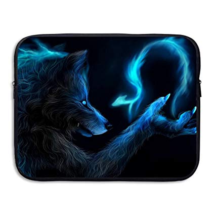 Cool Blue Wolf Logo - Ministoeb Cool Blue Wolf Laptop Storage Bag