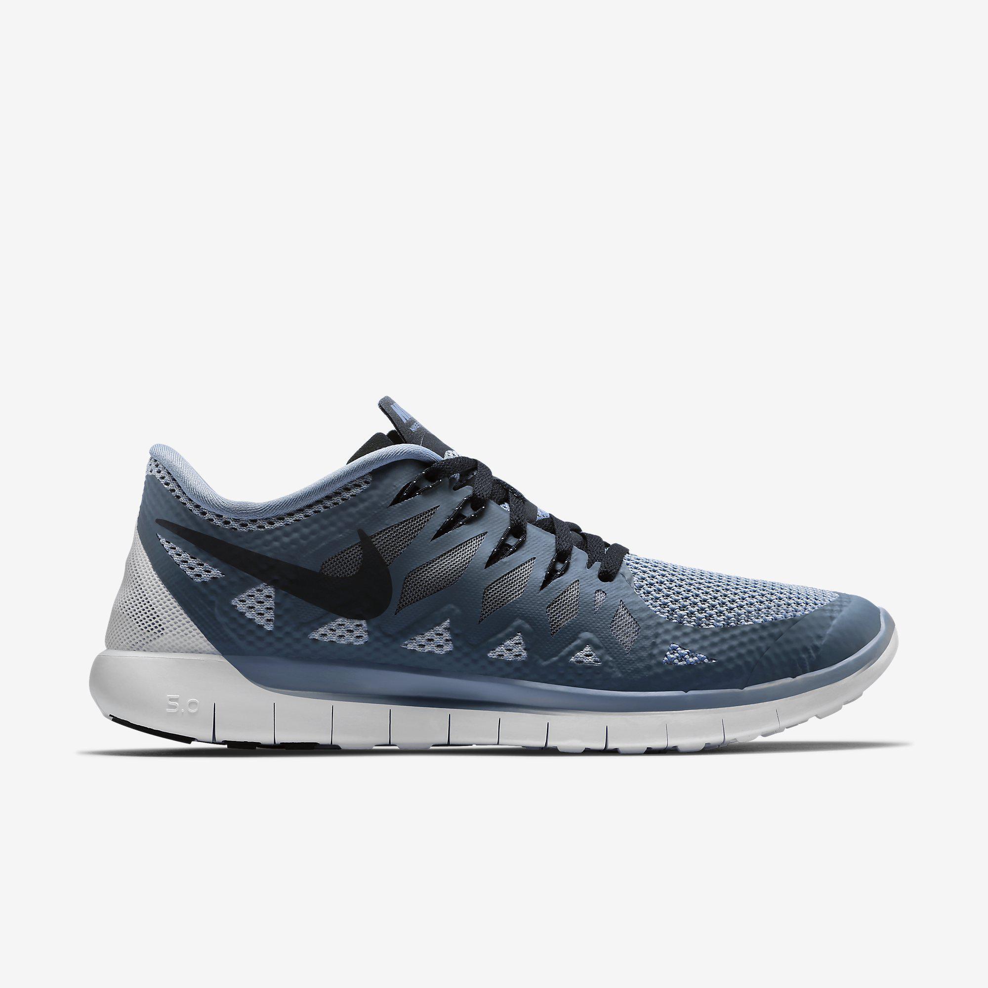 Cool Blue Wolf Logo - Nike Mens Free 5.0+ Running Shoes - Cool Blue/Wolf Grey - Tennisnuts.com