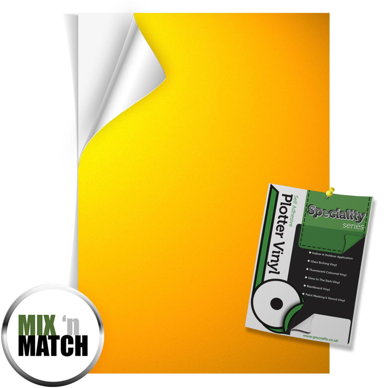 Yellow Sheets of Paper Logo - Yellow Self Adhesive Reflective A4 Sheet - GM Crafts