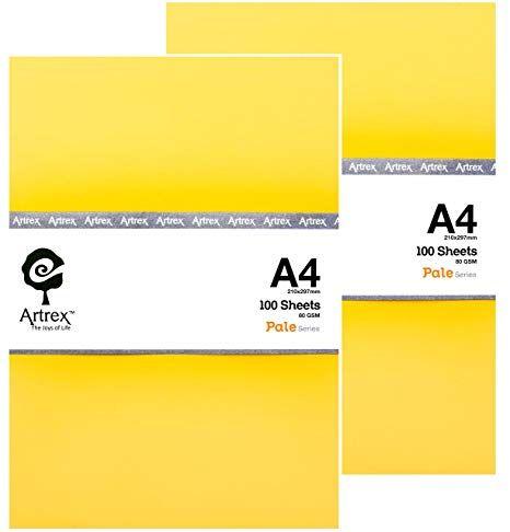 Yellow Sheets of Paper Logo - Artrex A4 Color Paper Pale Yellow 80 GSM (Pack of 200 Sheets ...