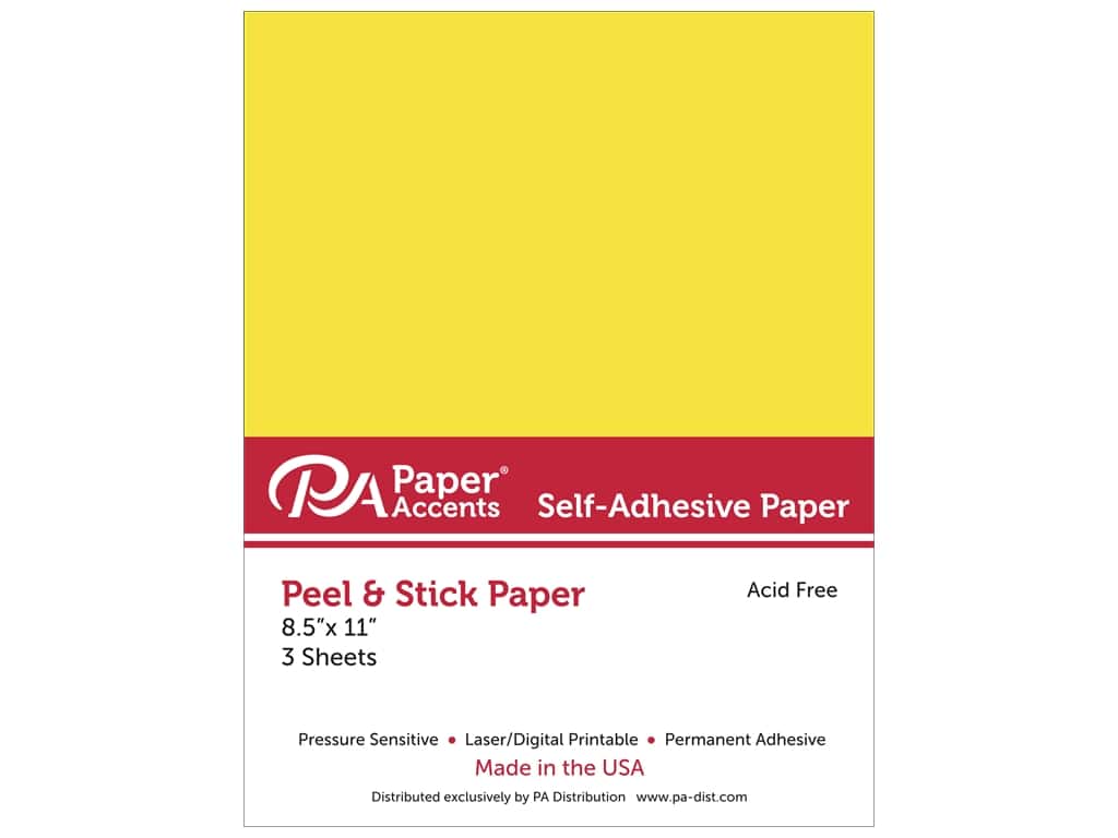 Yellow Sheets of Paper Logo - Adhesive Paper 8 1/2 x 11 in. Yellow 3 pc. -- CreateForLess
