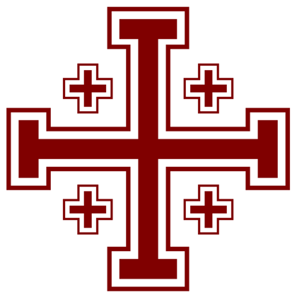 Crusader Cross Logo - Jerusalem Crusader Cross -Red