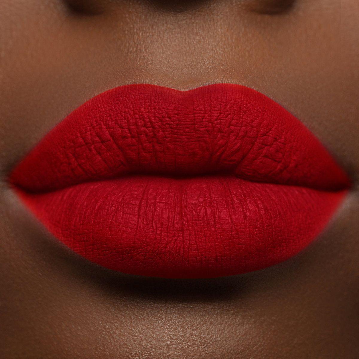 Lipstick Red N Logo - Red Velvet: True Red Matte Velvetines Vegan Lipstick