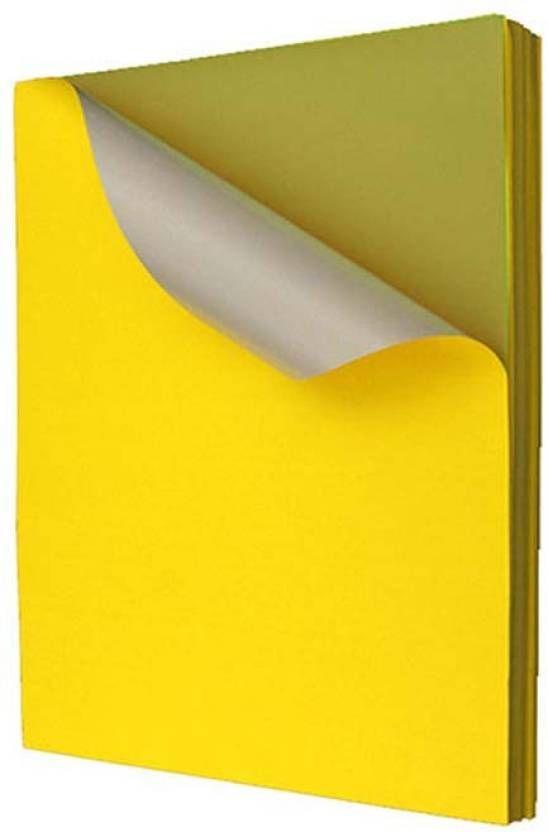 Yellow Sheets of Paper Logo - EMM EMM Self Adhesive Fluorescent Yellow Pack Of 25 Sticker Gum