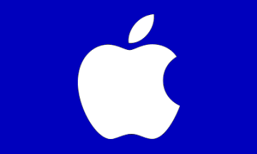 White and Blue Apple Logo - Apple Inc. (U.S.)