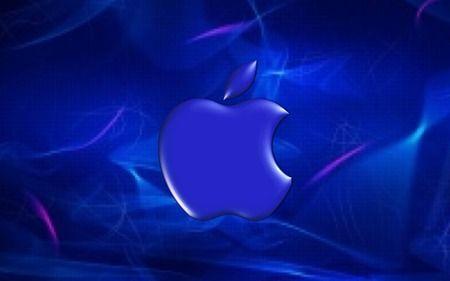 White and Blue Apple Logo - Blue apple logo & Technology Background Wallpaper