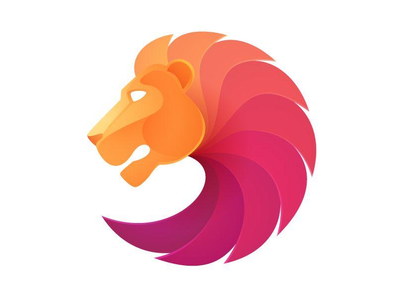 A Reddish Orange Lion Logo - Lion head | Vector Inspirations | Logo design, Logos, Lion logo