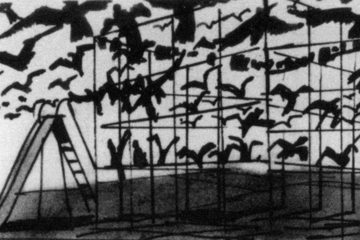 Alfred Hitchcock's the Birds Logo - The Birds (1963): Storyboarding the Scene at the Schoolhouse