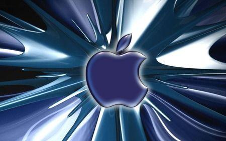 White and Blue Apple Logo - Blue apple digital splash - Apple & Technology Background Wallpapers ...