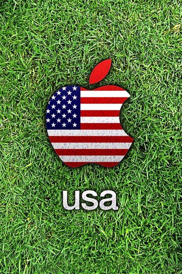 White and Blue Apple Logo - Red White and Blue. America & Patriotism. iPhone