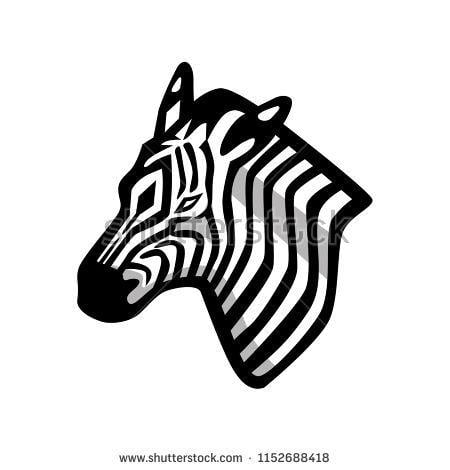 Zebra Mascot Logo - Mascot icon illustration of head of a zebra, a black and white