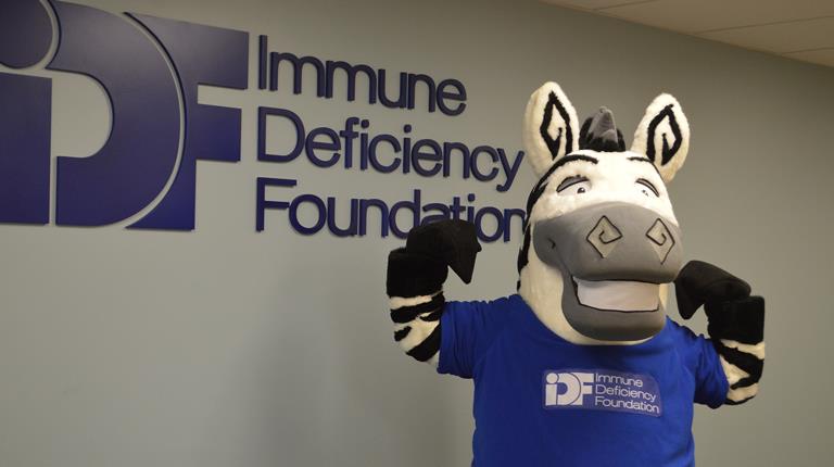 Zebra Mascot Logo - Showing Stripes for Immunodeficiency Patients