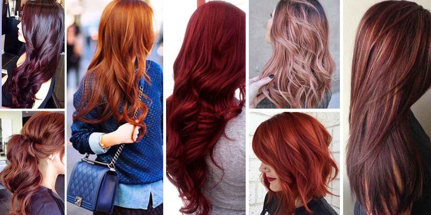 Long Hair with Red Woman Logo - Most Popular Red Hair Color Shades | Matrix