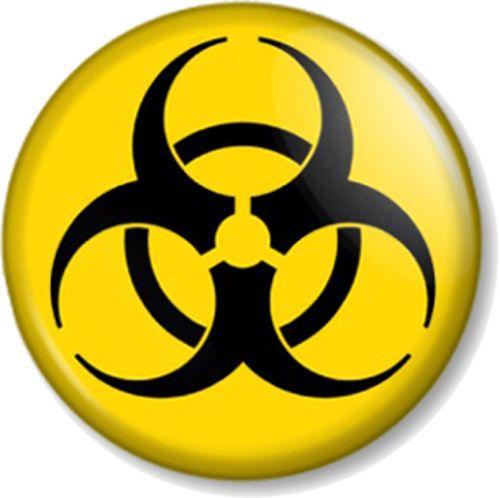 Cool Toxic Logo - Biohazard 25mm 1 Pin Button Badge Zombie Symbol Sign Cool Emo Geek