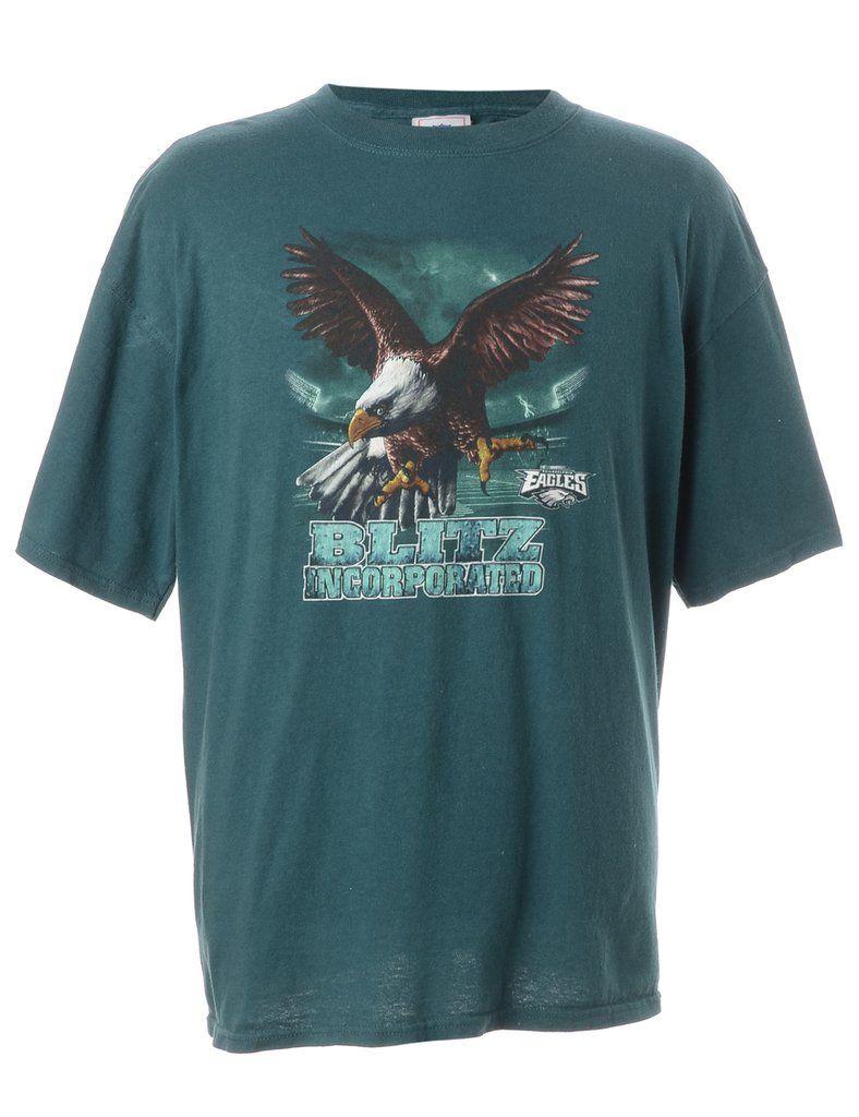 Blue Eagle Sports Logo - Unisex American Football Philadelphia Eagles Sports T Shirt Blue, XL