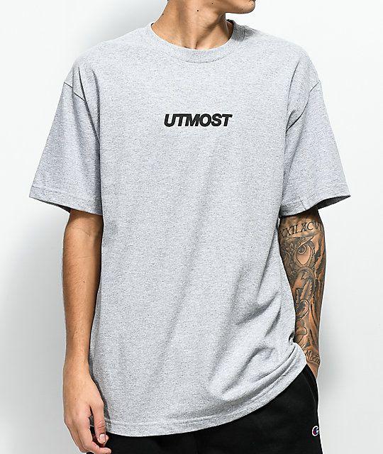 Utmost Clothing Logo - Utmost Co. Solid Logo Heather Grey T-Shirt | Zumiez