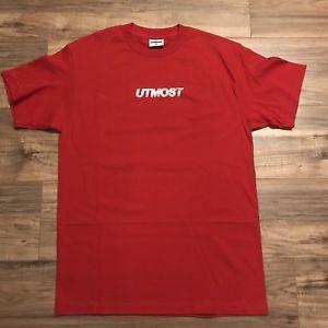 Utmost Clothing Logo - Utmost Co. Solid Logo Holographic Red Tee Size M Round Two Supreme