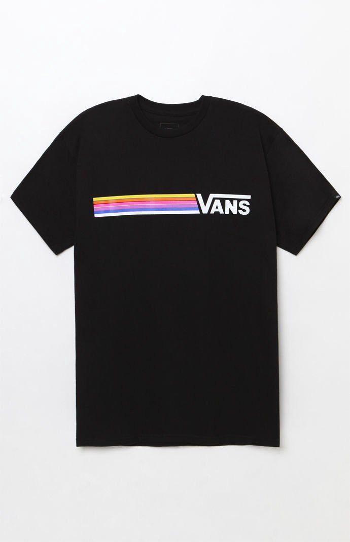 Rainbow Drop Logo - Vans Drop V Rainbow T-Shirt - Black Xlg | Products | T shirt, Vans ...