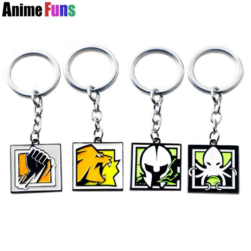 Rainbow Drop Logo - Game Rainbow Six Logo Keyring ALIBI MAESTRO LION FINKA Keychain ...