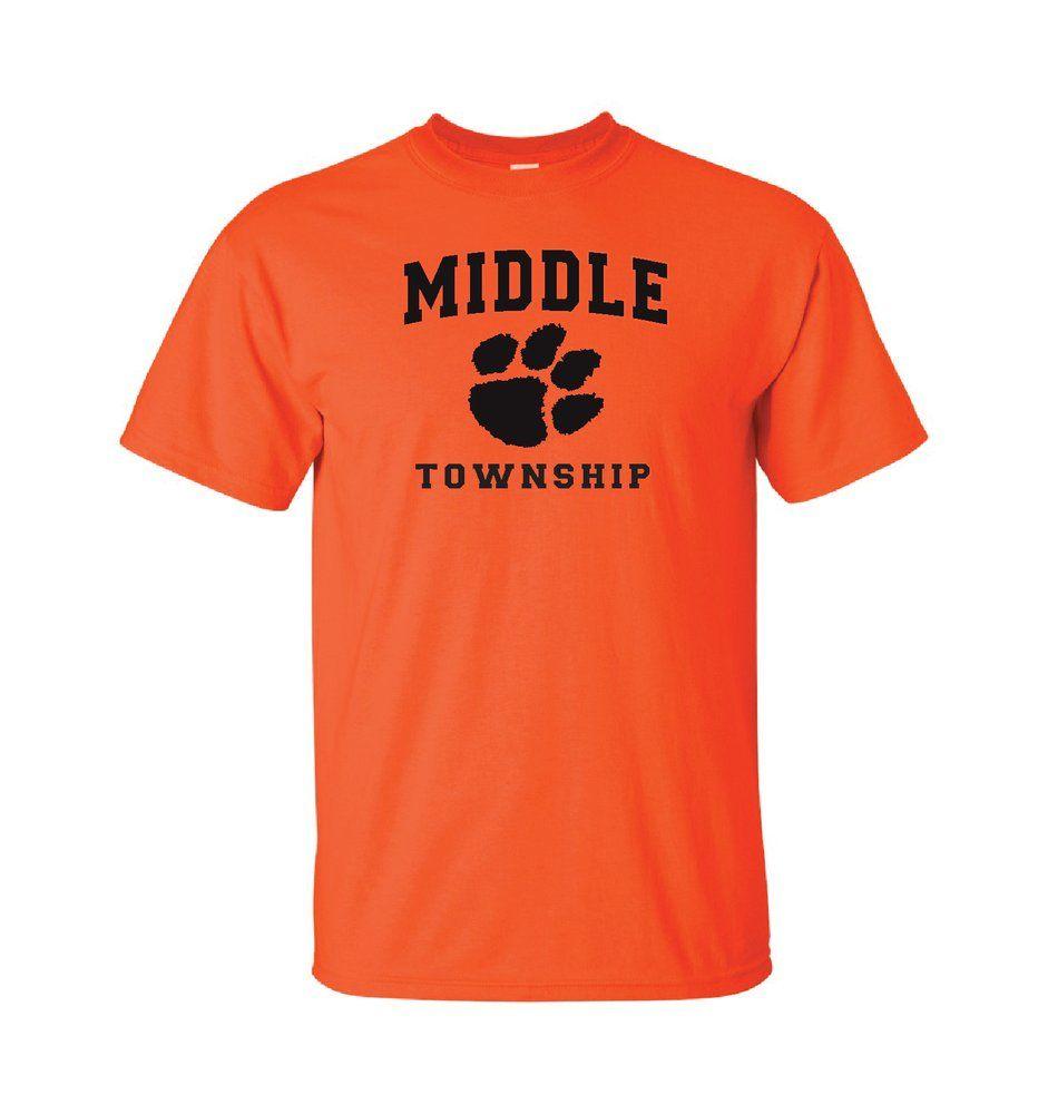Orange O Paw Logo - Middle Township Uniforms & Gear — T-Shirt w/ Athletic Logo (Orange)