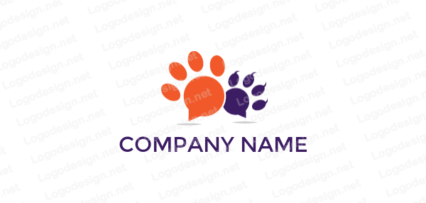 Orange O Paw Logo - Free Paw Logos | LogoDesign.net