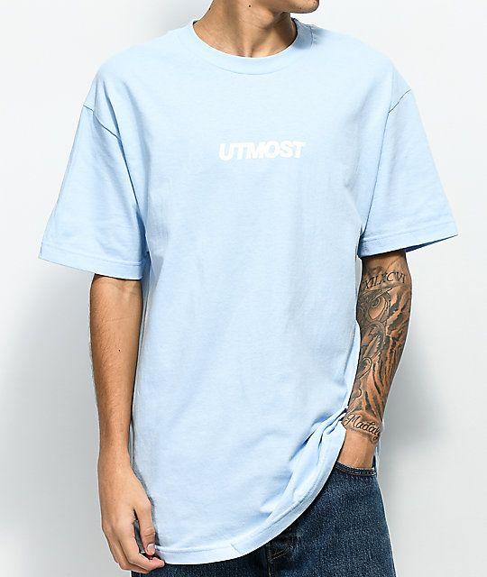 Utmost Clothing Logo - Utmost Co. Solid Logo Light Blue T-Shirt | Zumiez