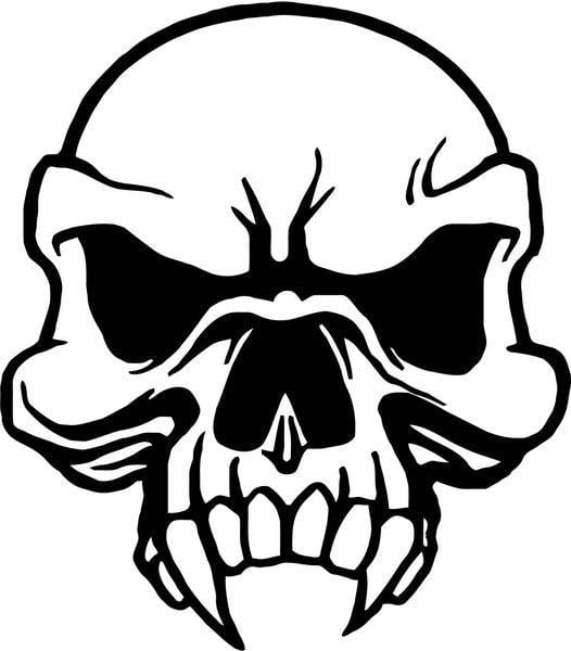 Vampire Skull Logo - Tribal Vampire Skull Vinyl Sticker Style 4