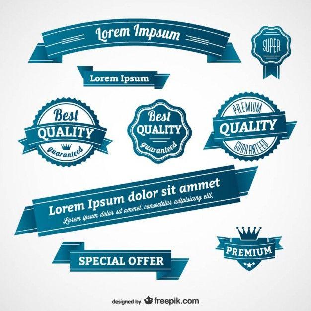 Retro Blue Logo - Blue retro badges and banners Vector | Free Download