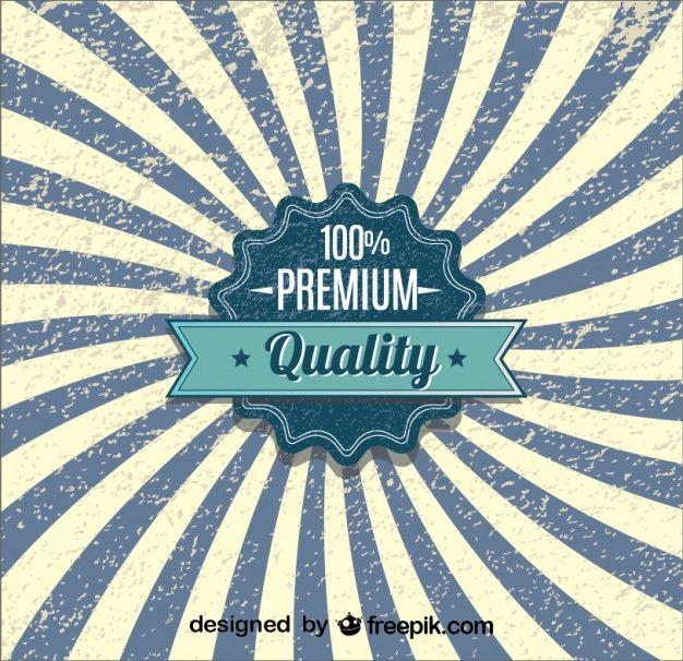 Retro Blue Logo - Retro sunburst quality badge blue poster design Vector | Free Download