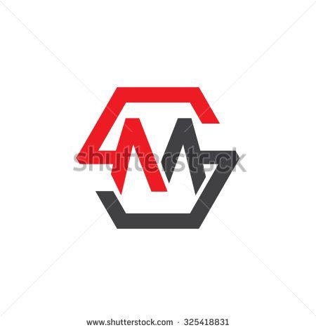 Red Shape Logo - MS SM initial logo, hexagon S shape logo red | Work | Logos ...