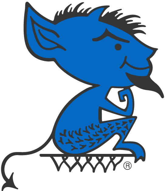 Retro Blue Logo - DePaul Blue Demons Primary Logo (1979) - Sitting Blue Demon | Great ...