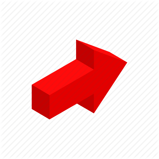Red Shape Logo - Arrow, cursor, direction, isometric, next, red, shape icon