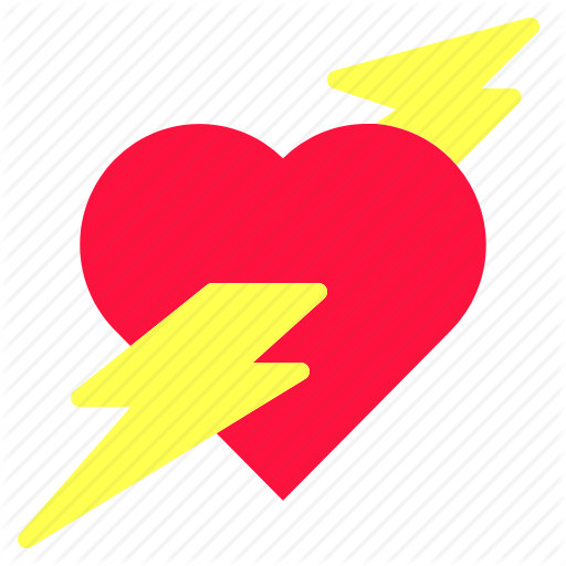 Red Shape Logo - Heart, interface, like, love, red, shape, thunder icon