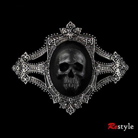 Vampire Skull Logo - Gothic hairclip 