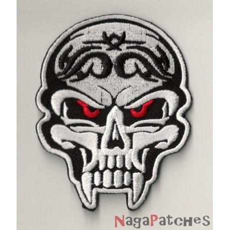 Vampire Skull Logo - Iron On Patch Vampire Skull