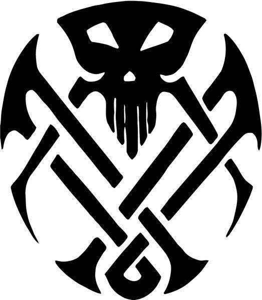 Vampire Skull Logo - Tribal Vampire Skull Vinyl Sticker Style 1