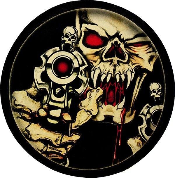 Vampire Skull Logo - Shooting Vampire Skull Genuine Leather Patch | Skull Leather Patches