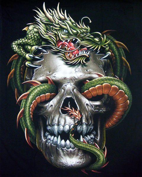 Vampire Skull Logo - skulls and gutaiars | Vampire Skull Dragon T-shirt | Chinese Dragon ...