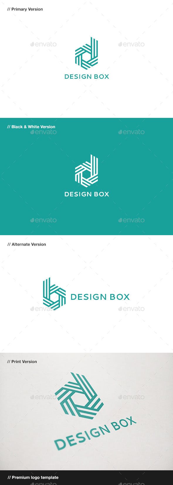 Box Letter Logo - Design Box - Letter D & B Logo by domibit | GraphicRiver