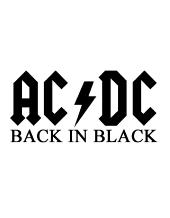 Very Small AC DC Logo - AC/DC Back In Black Logo Rub-On Sticker - Black Within Tab Window ...