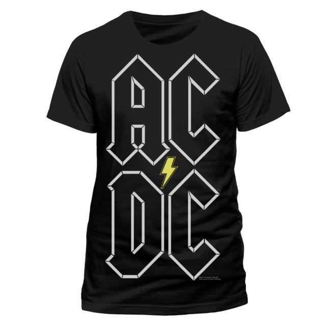 Very Small AC DC Logo - Ac/dc Men's Stack Logo Short Sleeve T-shirt Black Small | eBay