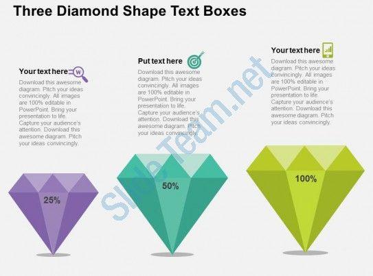 Three Diamond Shape Logo - Three Diamond Shape Text Boxes Flat Powerpoint Design | PowerPoint ...