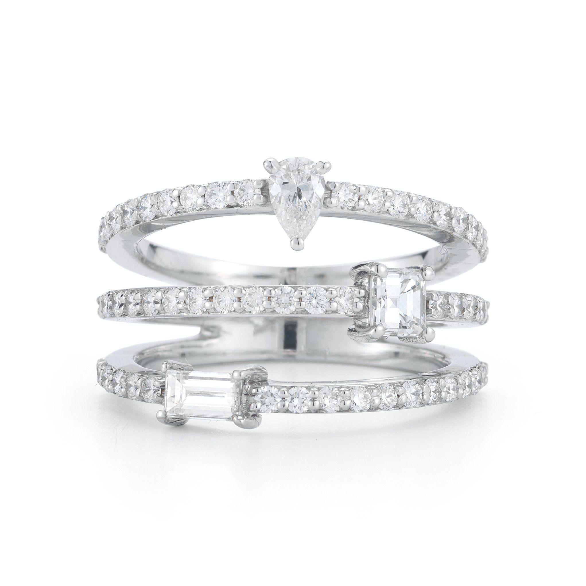 Three Diamond Shape Logo - Multi Shape Diamond Three Band Ring – Stephanie Gottlieb Fine Jewelry